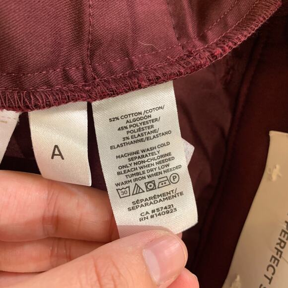 Loft Pants Womens Womens 4 Burgundy Sutton Skinny Stretch Slash Pockets Ankle - Picture 12 of 15